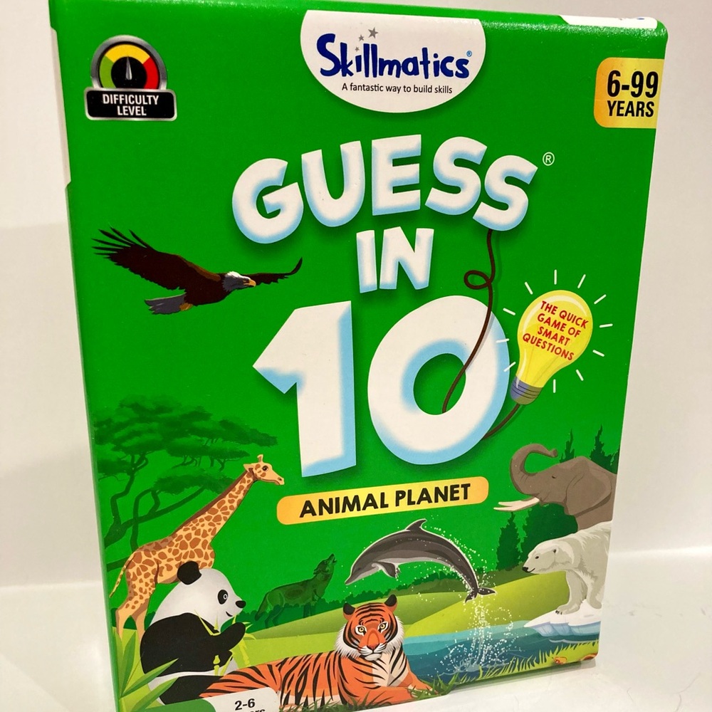 Like NEW Skillmatics Guess in 10 Animal Planet Family Kids Trivia Card Game